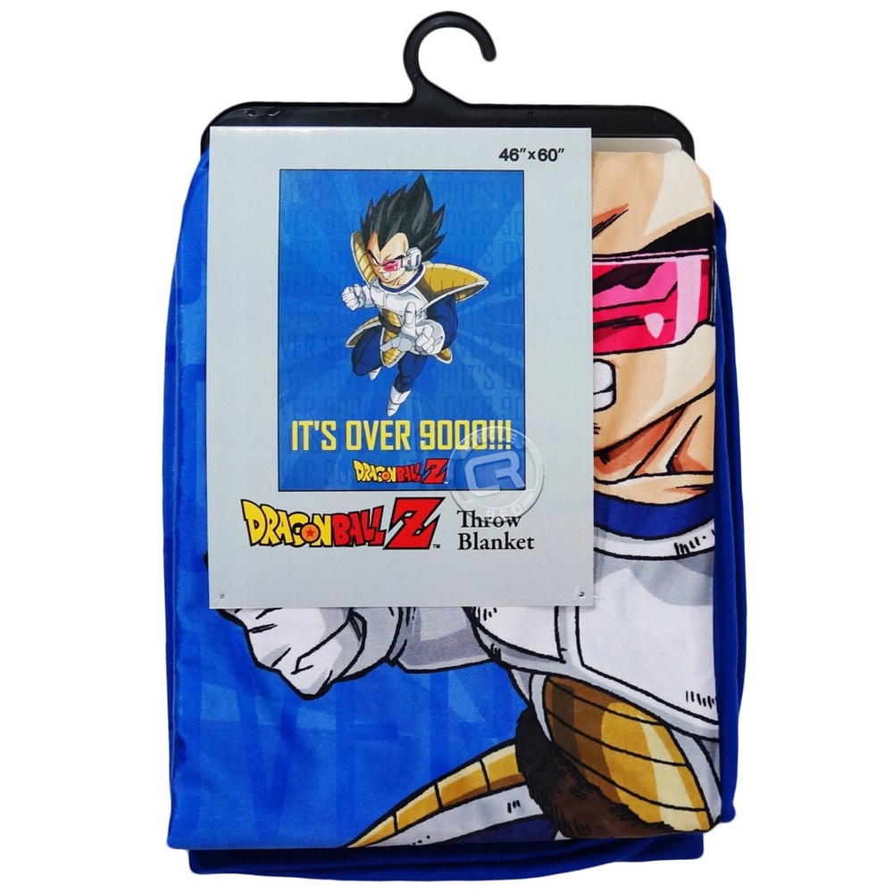 Dragon Ball Z: Vegeta It's Over 9000!!! Sublimation Throw Blanket NWT